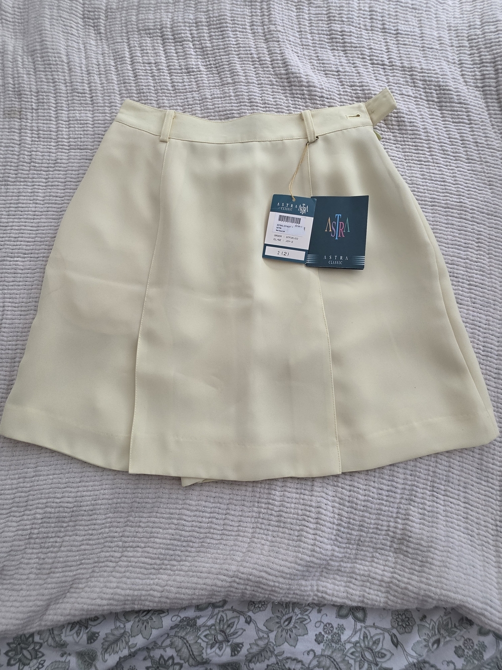 Astra Cream Mini Skirt – Flattering A-Line Silhouette